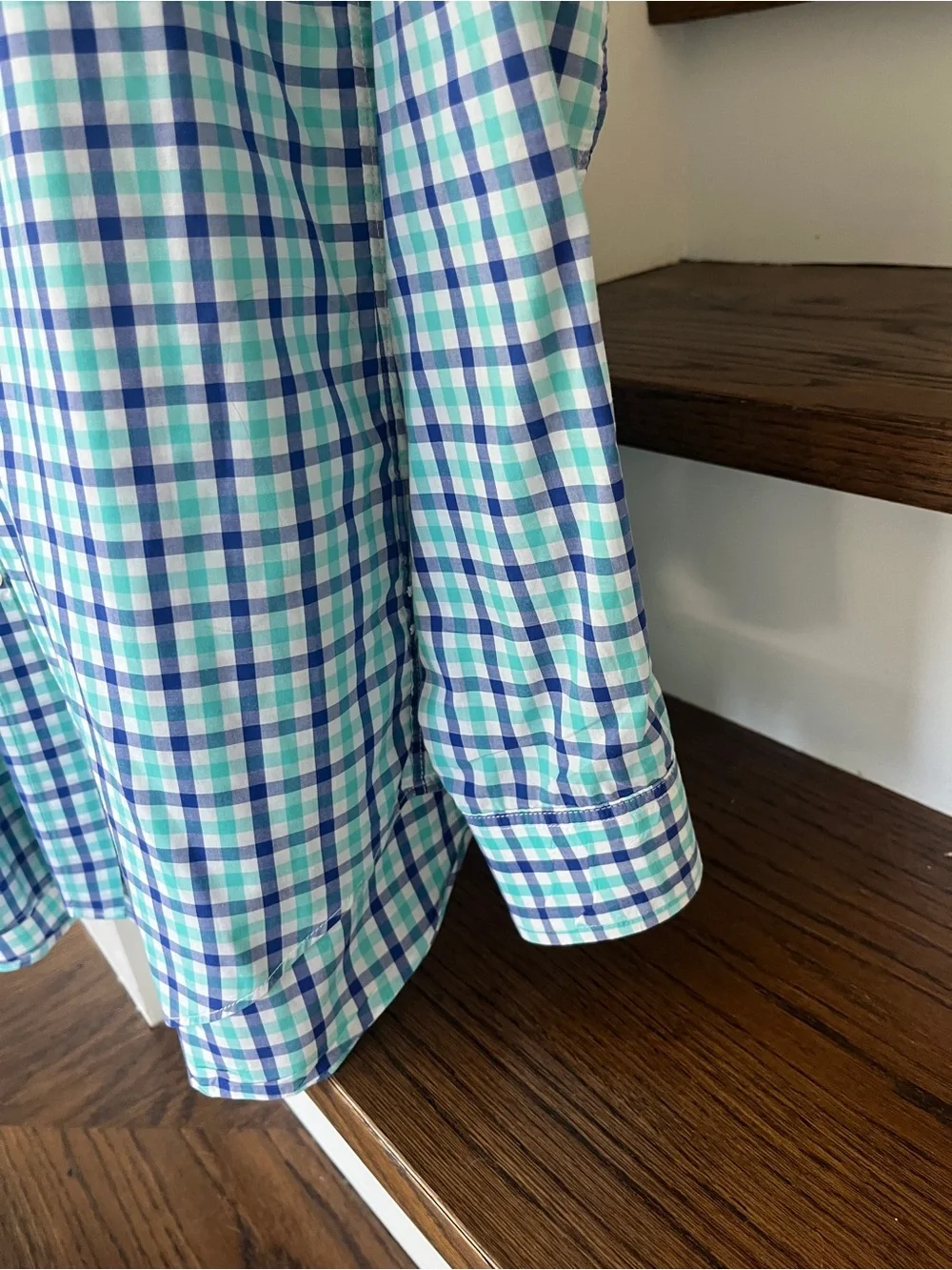 J. Crew Blue and Green Plaid Long-Sleeve Button-Down Dress Shirt